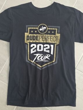 Dude Perfect 2021 Tour Logo Tee - Black & Gold